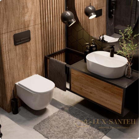 унитаз подвесной безободковый aquame aqm2005, с быстросъемным сиденьем softclose, белый глянцевый