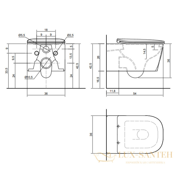 унитаз подвесной безободковый antonio lupi komodo, komodo1c grigio vesuvio, 540х360х260 мм., в комплекте с крышкой-сиденьем flat с системой "soft-clos