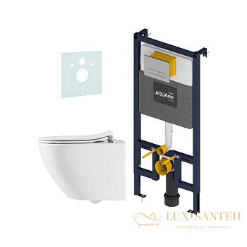 комплект aquame aqm42002pro: инсталляция с клавишей aqm4001cr, шуиоизоляция aqm0005, унитаз aqm2002pro с быстросъемным сиденьем микролифт
