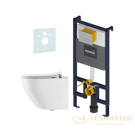 комплект aquame aqm42002pro: инсталляция с клавишей aqm4001cr, шуиоизоляция aqm0005, унитаз aqm2002pro с быстросъемным сиденьем микролифт