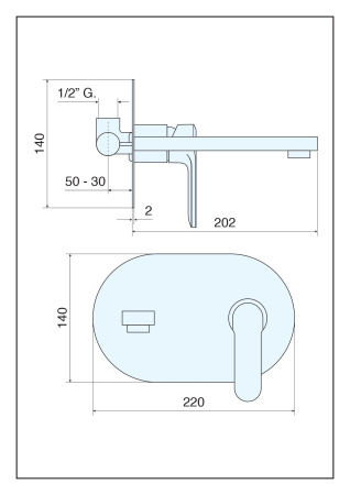 встраиваемый в стену однорычажный смеситель emmevi nefer 77055/br для раковины, бронза