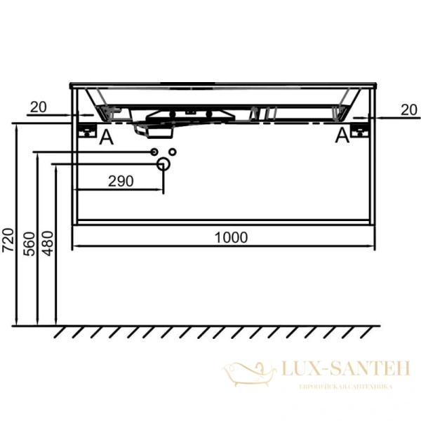 тумба jacob delafon odeon rive gauche eb2514-r9-n18 100 см, белый