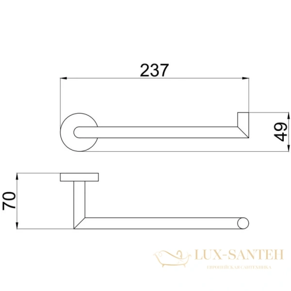 полотенцедержатель allen brau priority 6.31010-bn 23,7 см, никель