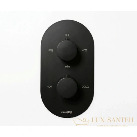 душевой комплект wasserkraft elbe a177477 thermo 225 мм, хром/черный