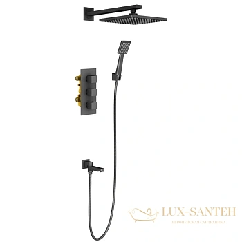 душевой комплект timo tetra-thermo sx-0199/03sm 230 мм, черный