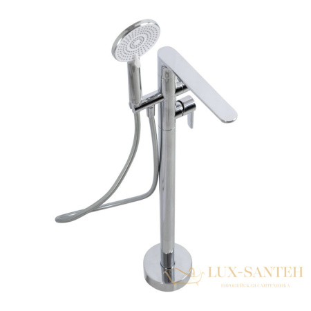 смеситель для ванны напольный cezares lux-vdp-01, со встроенной частью и ручным душем, хром глянцевый