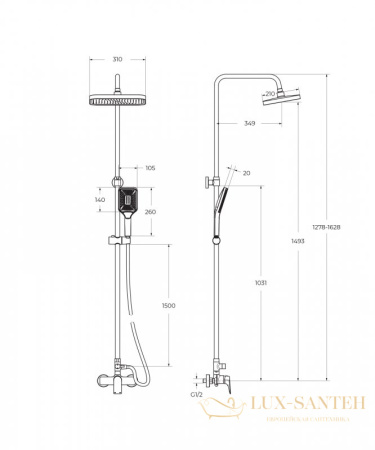 душевая система для душа belbagno due-docm-crm, хром глянцевый глянцевый