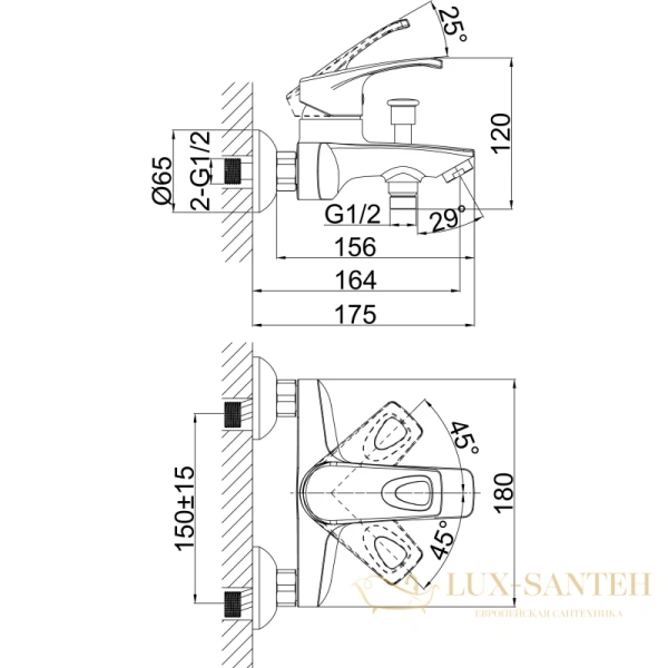 смеситель d&k bayern.erlangen da1183201 для ванны, хром