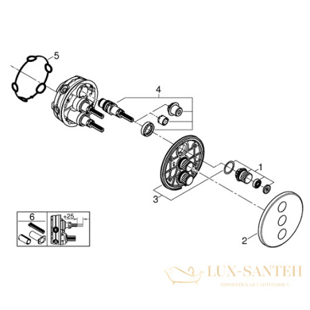вентиль для душа grohe grohtherm smartcontrol 29122000, хром