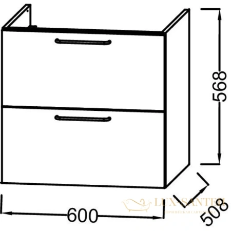 тумба jacob delafon odeon rive gauche eb2520-r5-g1c 60 см, белый глянец