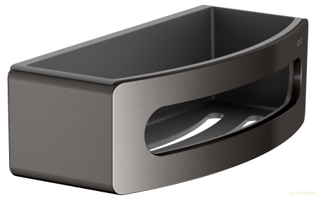 полка для душа keuco elegance 11658350001, с пластиковой вставкой, титан черный шлифованный/антрацит