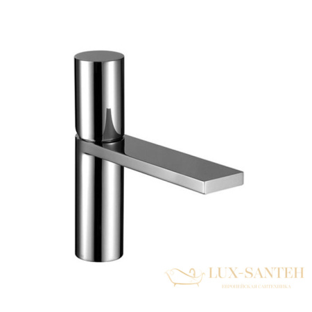 смеситель для раковины, fantini milano, 31 93 3003f, 1 отв., с нажимн. донным клапаном, излив 145мм, матовая натуральная сталь