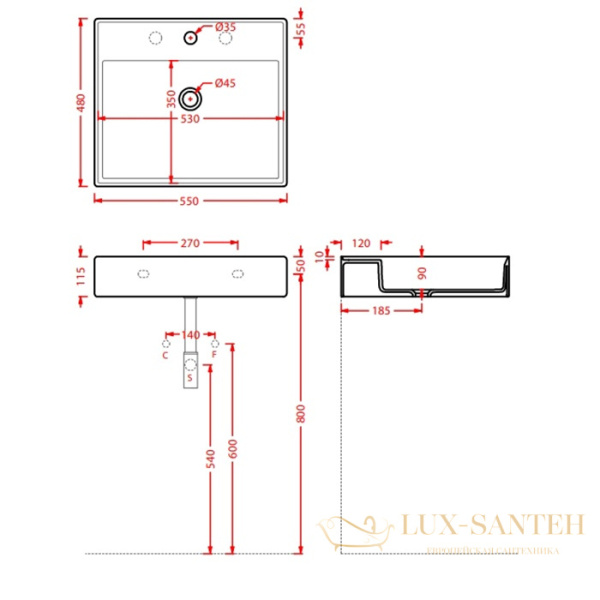 раковина artceram scalino scl007 17 00 накладная 55*48 см, черный матовый