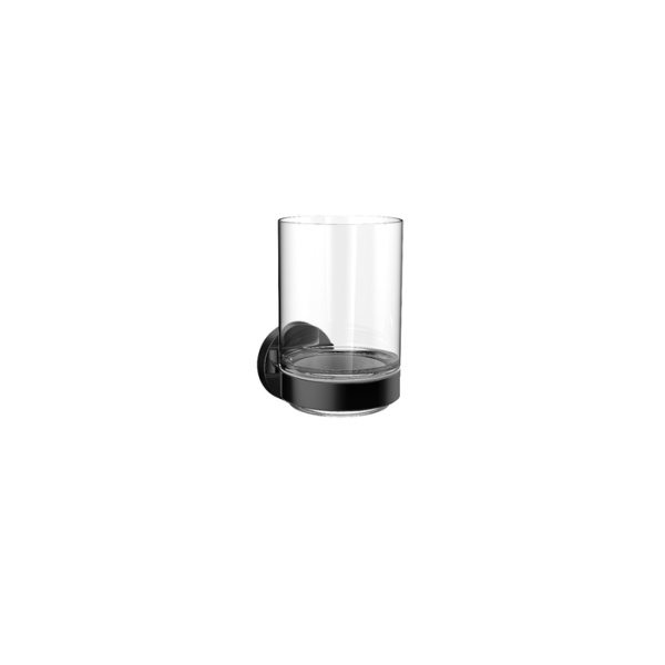 emco round, 4320 133 00, стакан подвесной, цвет черный х хрусталь