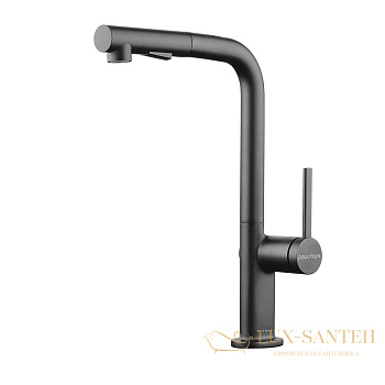 смеситель для кухни с выдвижным изливом paulmark neo ne214419-b, беретта b (gm)