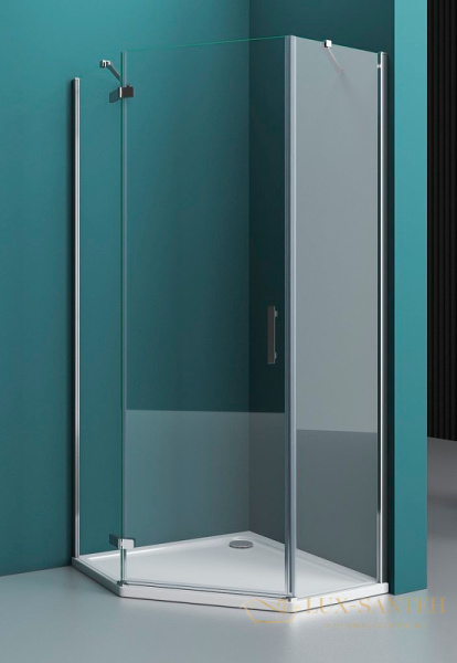 душевой уголок belbagno kraft kraft-p-1-100-c-cr-l 100х100 см профиль хром, стекло прозрачное