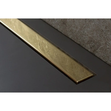 душевой канал pestan confluo frameless gold line 13701222 650 мм 2 в 1 с основой под плитку, золотой