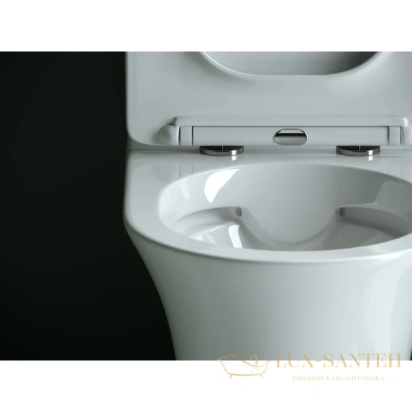 чаша напольного безободкового унитаза ceramica nova star cn1904-b с сиденьем микролифт, белый