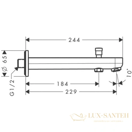 излив для ванной hansgrohe metris s 31416000, хром