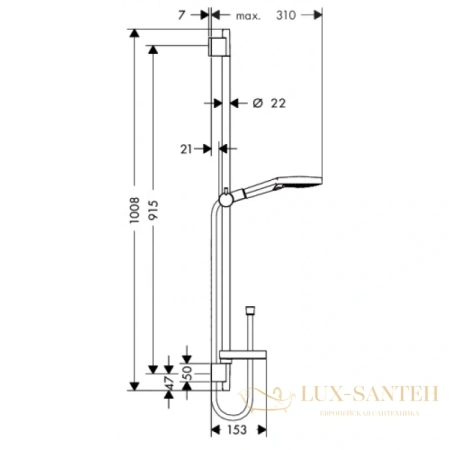 душевой набор hansgrohe raindance select s 120 3jet 26631400 белый/хром