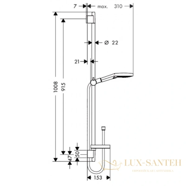 душевой набор hansgrohe raindance select s 120 3jet 26631400 белый/хром