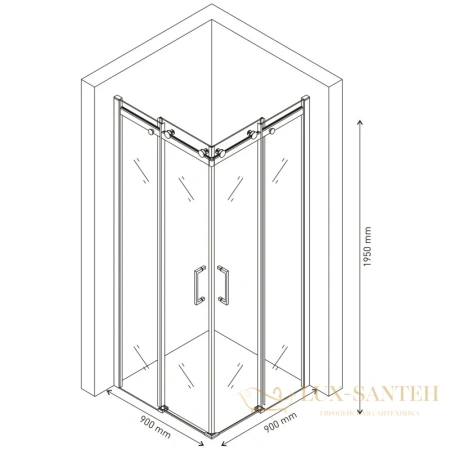 душевой уголок berges gelios 061022 90х90 см