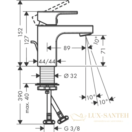 смеситель для раковины hansgrohe vernis shape 71566000 хром