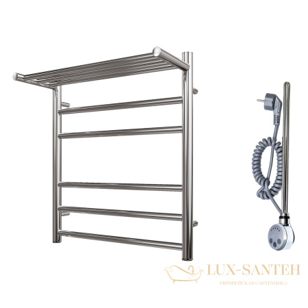 полотенцесушитель 500x600 электрический point аврора pn10156pe п5 с полкой левый/правый, хром