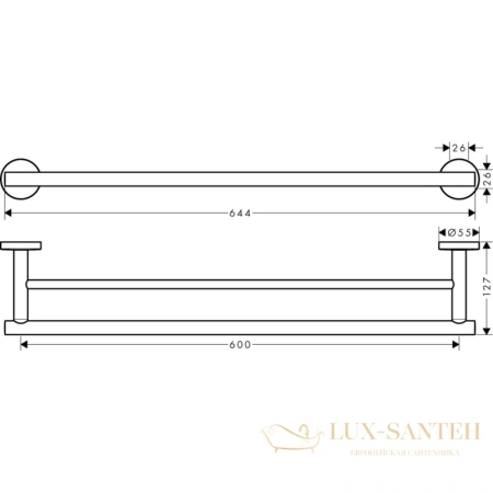 полотенцедержатель двойной hansgrohe logis universal 41712000, хром
