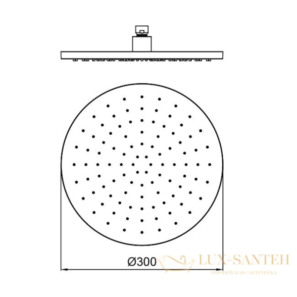 верхний душ 300 мм, almar round, e044040.cr, без кронштейна, хром