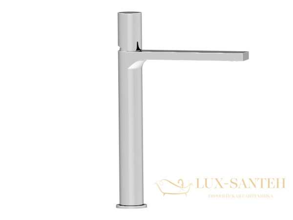 высокий однорычажный смеситель aqg tube 01tub120cr для раковины без донного клапана, хром