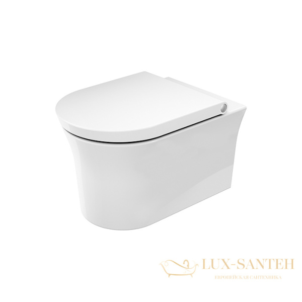 чаша подвесного безободкового унитаза duravit white tulip 2576092000 rimless, белый