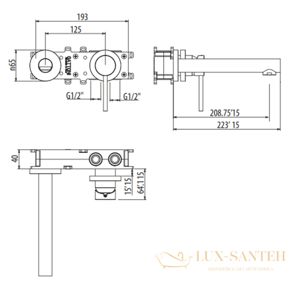 смеситель для раковины встроенный gattoni circle one 9035/90bo, gbox/sc070, bianco opaco