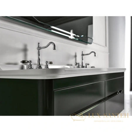 раковина kerasan waldorf 4143k1bi/cr*3 150х55 см, белый