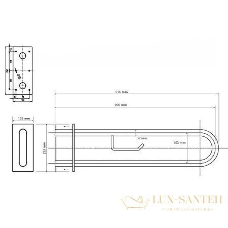 поручень bemeta help 301807331, хром глянцевый