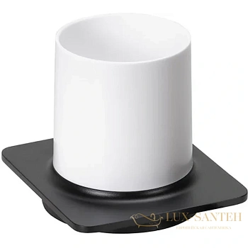 стакан для зубных щеток bemeta organic 167111010 настенный, черный матовый