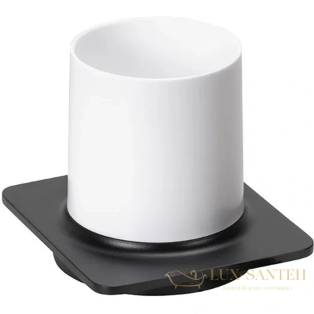 стакан для зубных щеток bemeta organic 167111010 настенный, черный матовый