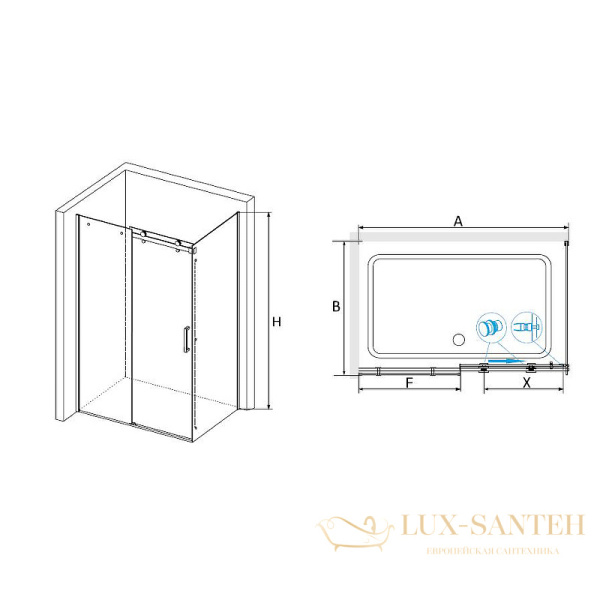 душевой уголок rgw tornado 020744149-14 to-44-1b 140х90, профиль черный, стекло прозрачное