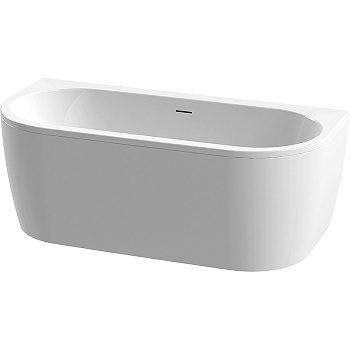 акриловая ванна cezares slim slim wall-180-80-60-w37-set 180x79 без гидромассажа, белый