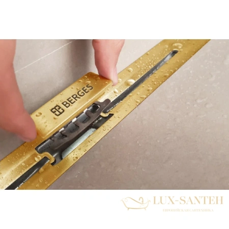 душевой канал berges simpel 092112 800 мм, золото