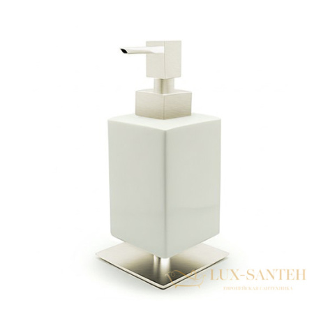 дозатор керамический stil haus urania 618(36-bi) настольный на ножке, никель сатин-белая керамика