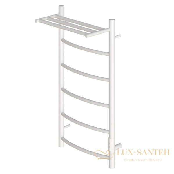 полотенцесушитель 400x800 электрический point афина pn04848pw п5 с полкой, диммер справа, белый