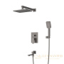 душевая система встраиваемая для ванны cezares slider-vdset-gm, со встроенной частью, оружейная сталь брашированная
