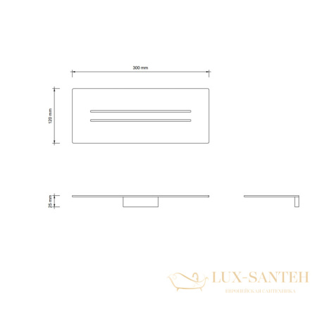 полка для душа 300 мм, decor walther mk da 0523200,  хром