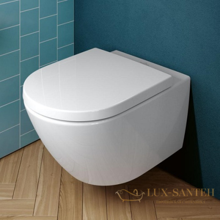 чаша подвесного унитаза villeroy & boch subway 3.0 4670t001 twistflush, без смывного обода, белый