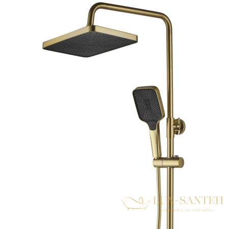 душевая система rea rob rea-p6623 300х200 мм, золотой матовый