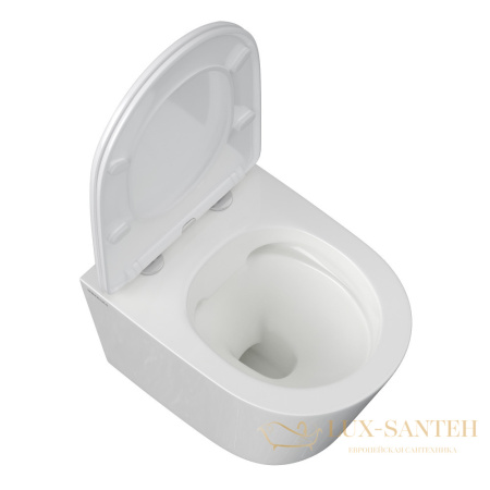 унитаз подвесной berges vita 082255 безободковый, с сиденьем микролифт, белый