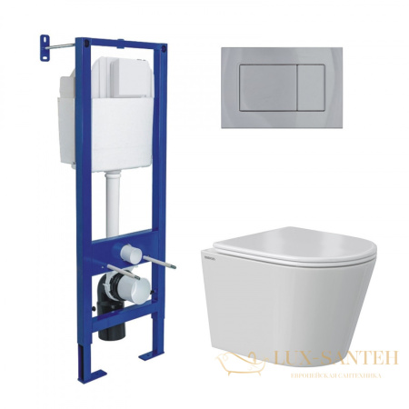 комплект berges 043384: подвесной унитаз vita с системой инсталляции atom 410 и панелью смыва, хром глянцевый