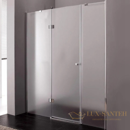 душевая дверь cezares verona verona-w-b-13-30+60/40-p-cr-l 130 см l профиль хром, стекло рифленое