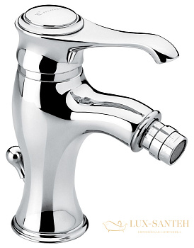 однорычажный смеситель emmevi tiffany 6004/co для биде с донным клапаном, хром-золото